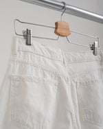High Waisted Wide Leg Denim Pants White C190