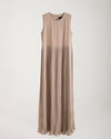 Sleeveless Pleated Dress Beige C202