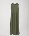Sleeveless Pleated Dress Olive C202