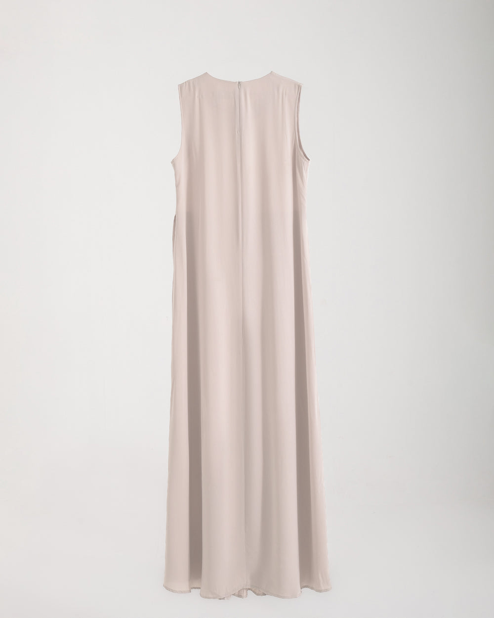 Sleeveless Pleated Dress Cream C202