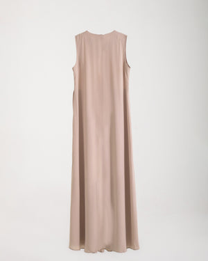 Basic Sleeveless Dress Beige C1