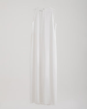 Sleeveless Pleated Dress Offwhite C202