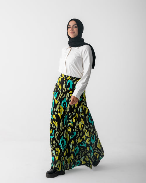 Satin Silk Maxi Skirt C1711