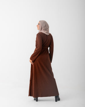 Basic Rib Dress Brown C166