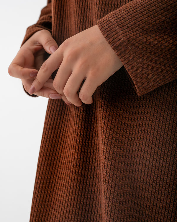 Basic Rib Dress Brown C166