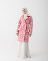 Double Breasted Peplum Coat Pink C125