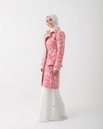 Double Breasted Peplum Coat Pink C125