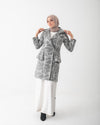 Double Breasted Peplum Coat Grey C125