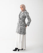 Double Breasted Peplum Coat Grey C125