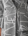 Double Breasted Peplum Coat Grey C125