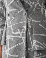 Double Breasted Peplum Coat Grey C125