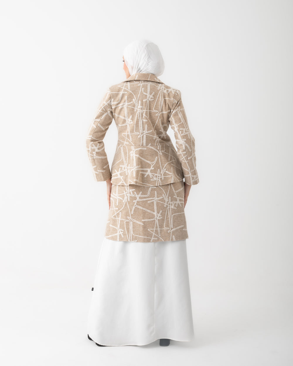 Double Breasted Peplum Coat Beige C125