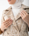 Double Breasted Peplum Coat Beige C125