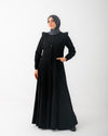 Corduroy Front Buttoned Dress Black C140