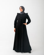 Corduroy Front Buttoned Dress Black C140