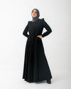 Corduroy Front Buttoned Dress Black C140