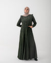Corduroy Front Buttoned Dress Olive C140