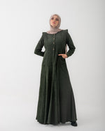 Corduroy Front Buttoned Dress Olive C140