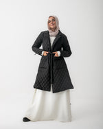 Quilted Long Puffer Coat Black C210