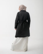 Quilted Long Puffer Coat Black C210