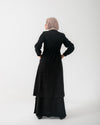 Corduroy Front Zipper Top Black C1771