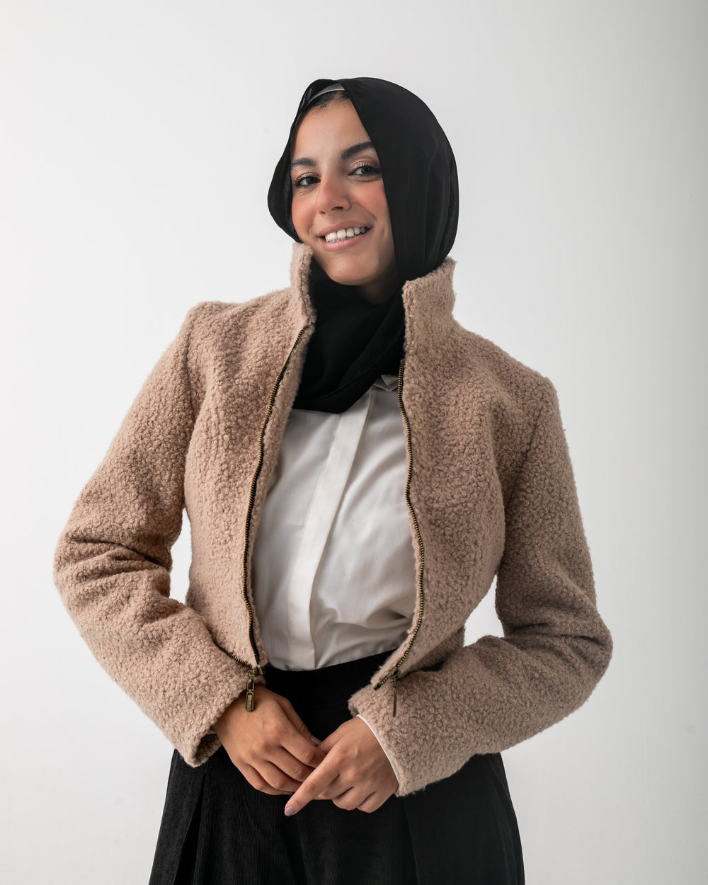 Cropped Jacket Beige C208