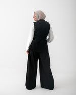 Corduroy Cargo Vest Black C206