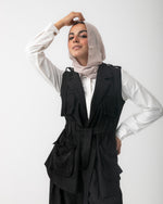 Corduroy Cargo Vest Black C206