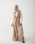 Corduroy Cargo Vest Beige C206