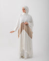 Free Size Pleated Cape Offwhite Gold C215