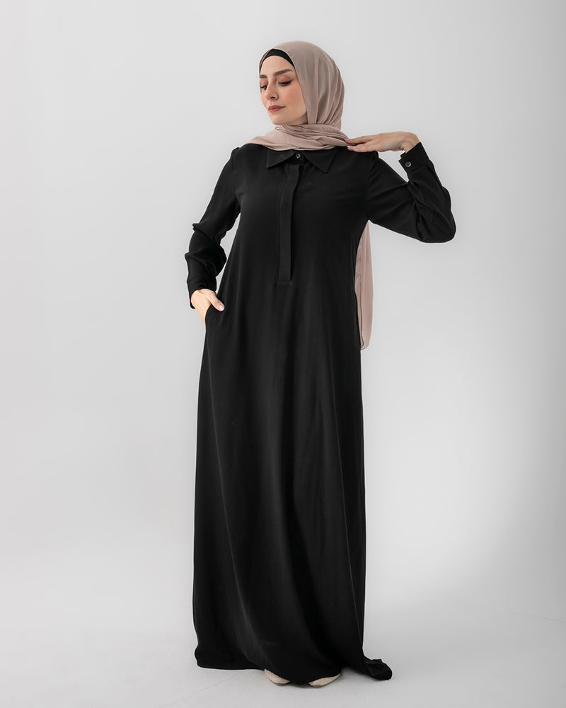 Basic Pocket Abaya C216
