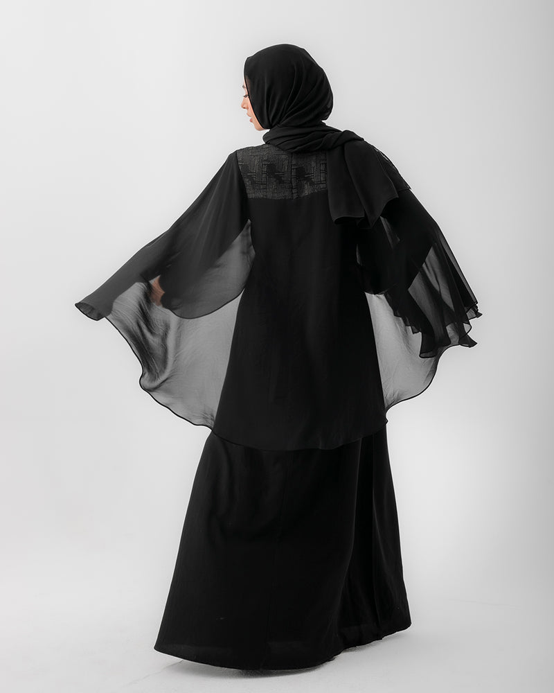 Chiffon Cape Abaya C212