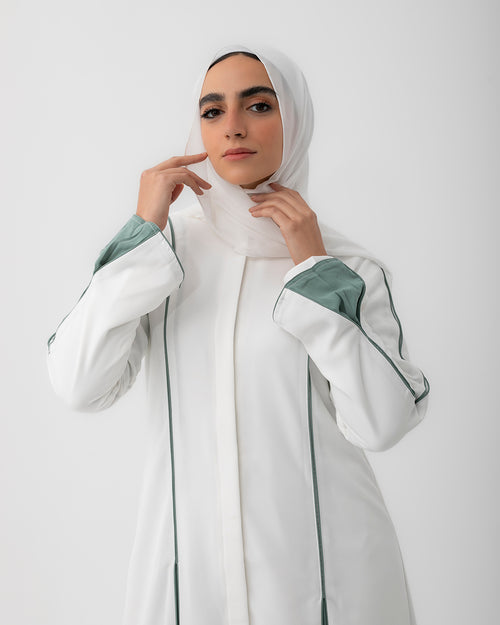 Abaya Offwhite Mint C207