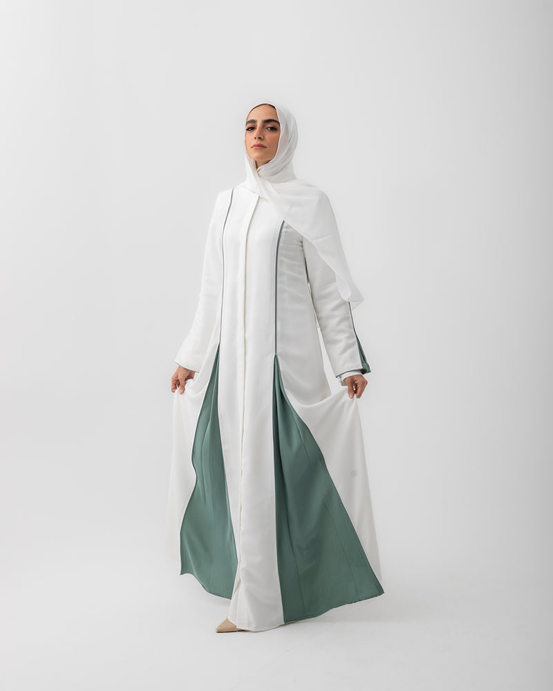 Abaya Offwhite Mint C207