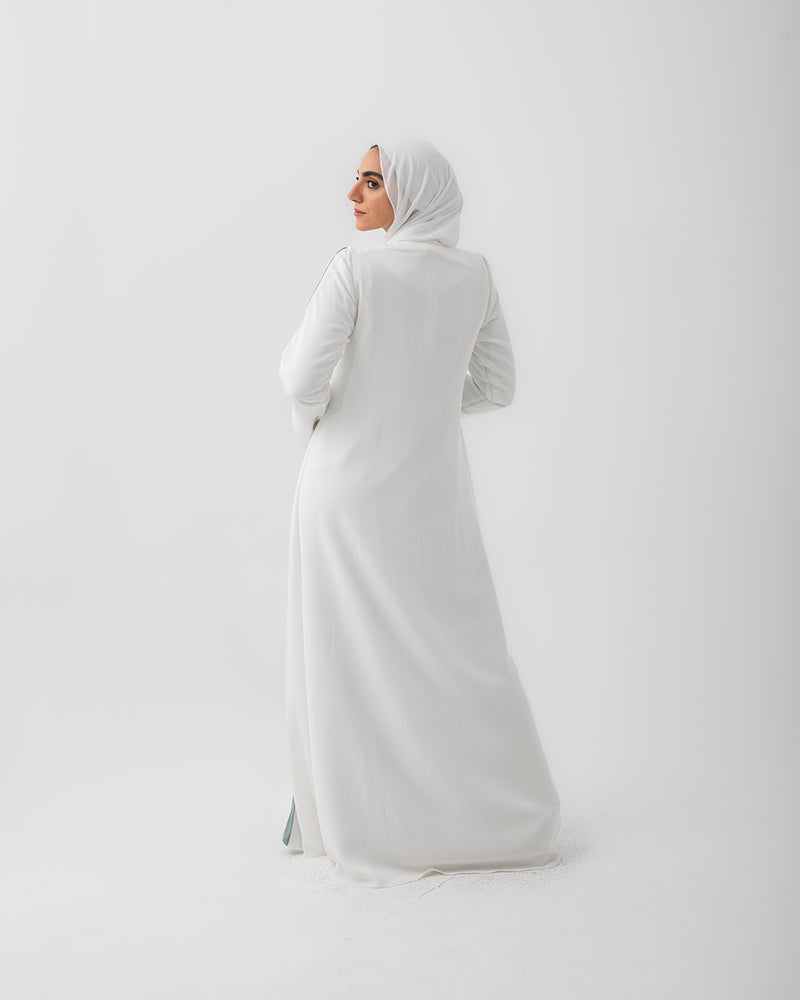 Abaya Offwhite Mint C207