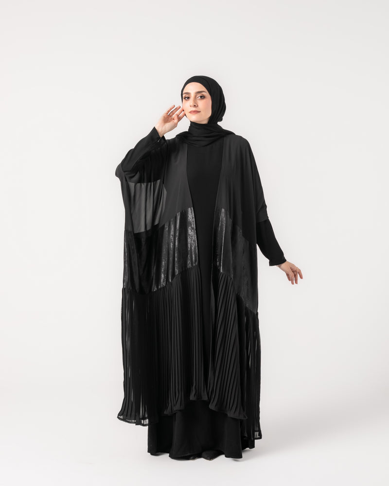 Free Size Pleated Cape Black C215