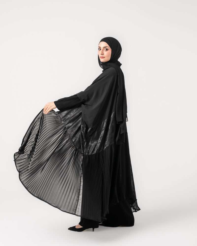 Free Size Pleated Cape Black C215