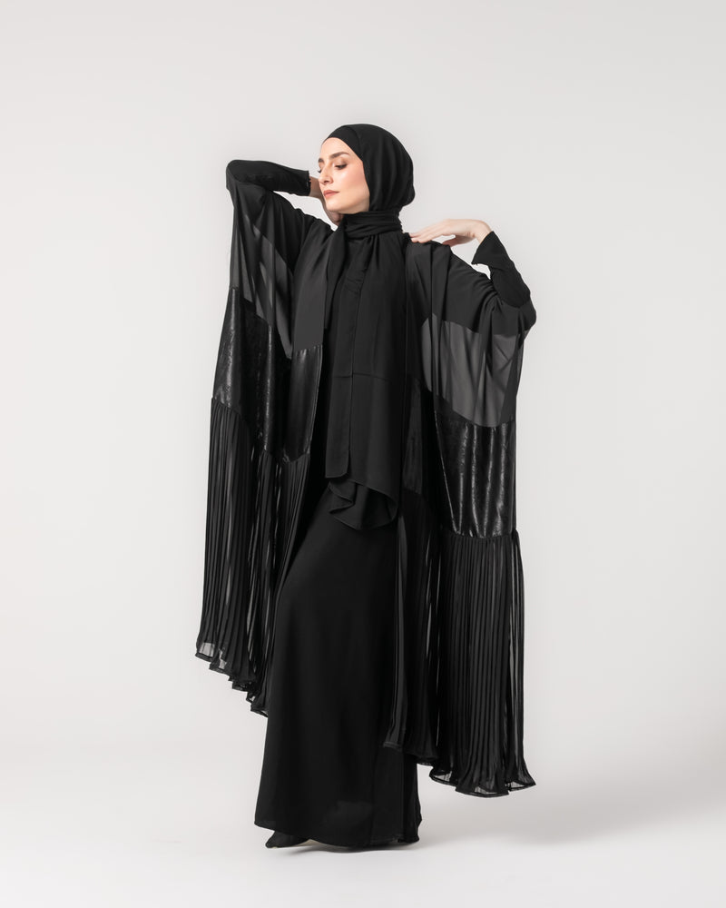 Free Size Pleated Cape Black C215