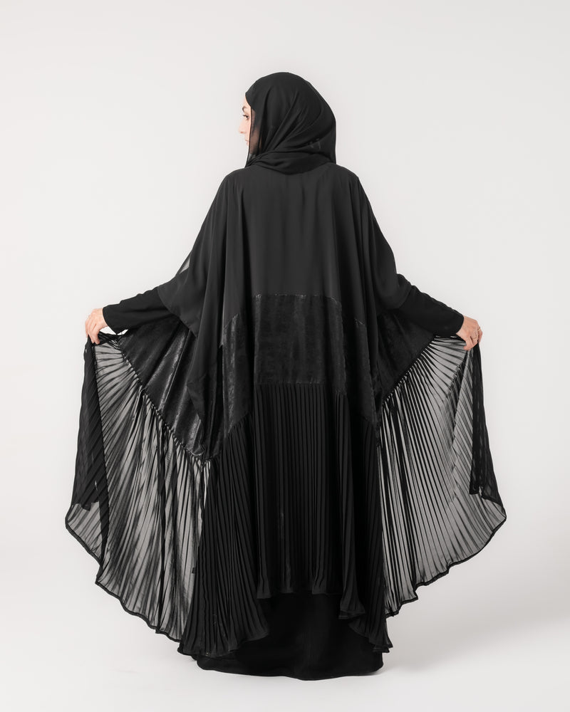 Free Size Pleated Cape Black C215
