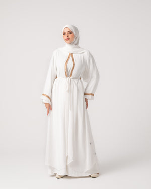 Open Chiffon Cape Offwhite C184