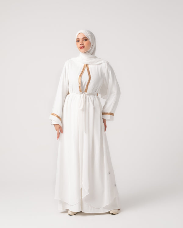 Open Chiffon Cape Offwhite C184