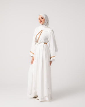 Open Chiffon Cape Offwhite C184