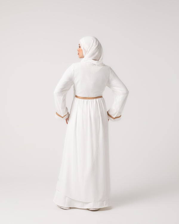 Open Chiffon Cape Offwhite C184