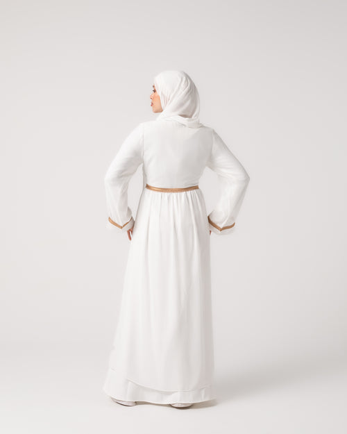 Open Chiffon Cape Offwhite C184