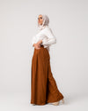 Linen Pleated Jupe Pantalon Rust C148