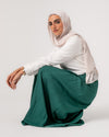 Linen Pleated Jupe Pantalon Teal C148