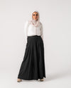 Linen Pleated Jupe Pantalon Black C148