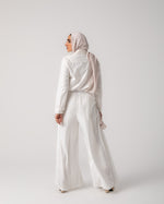 Linen Pleated Jupe Pantalon Offwhite C148