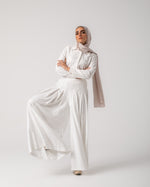 Linen Pleated Jupe Pantalon Offwhite C148
