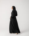 Zipper Abaya With Waist Tie C188